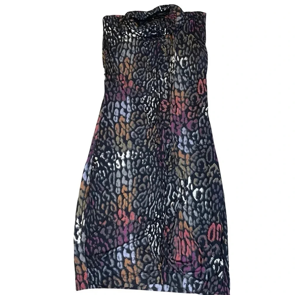 Escada Size 40 Sleeveless Cowl Neck Animal Print Dress | Size 40 - Picture 1 of 7